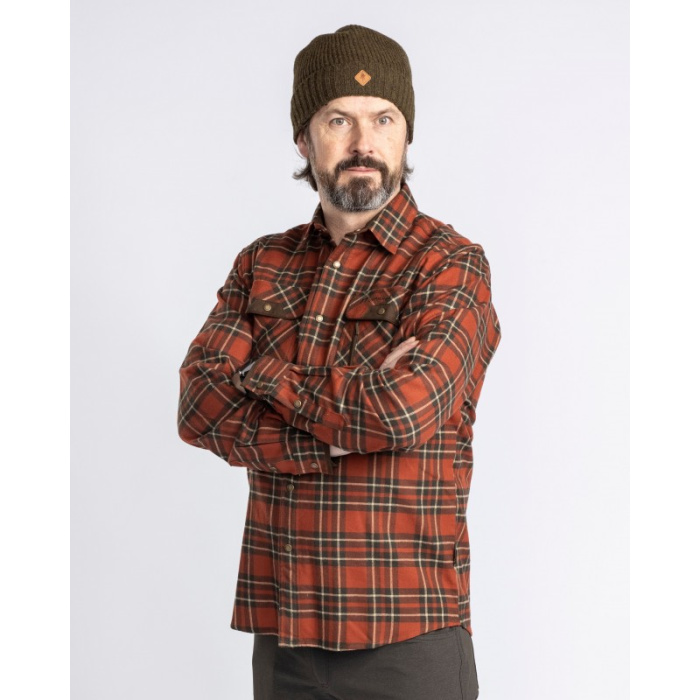 Koszula męska PINEWOOD PRESTWICK EXCLUSIVE 9428 - D.TERRACOTTA/D.GREEN